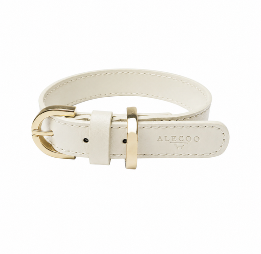Hundehalsband Classy soft ivory - gold