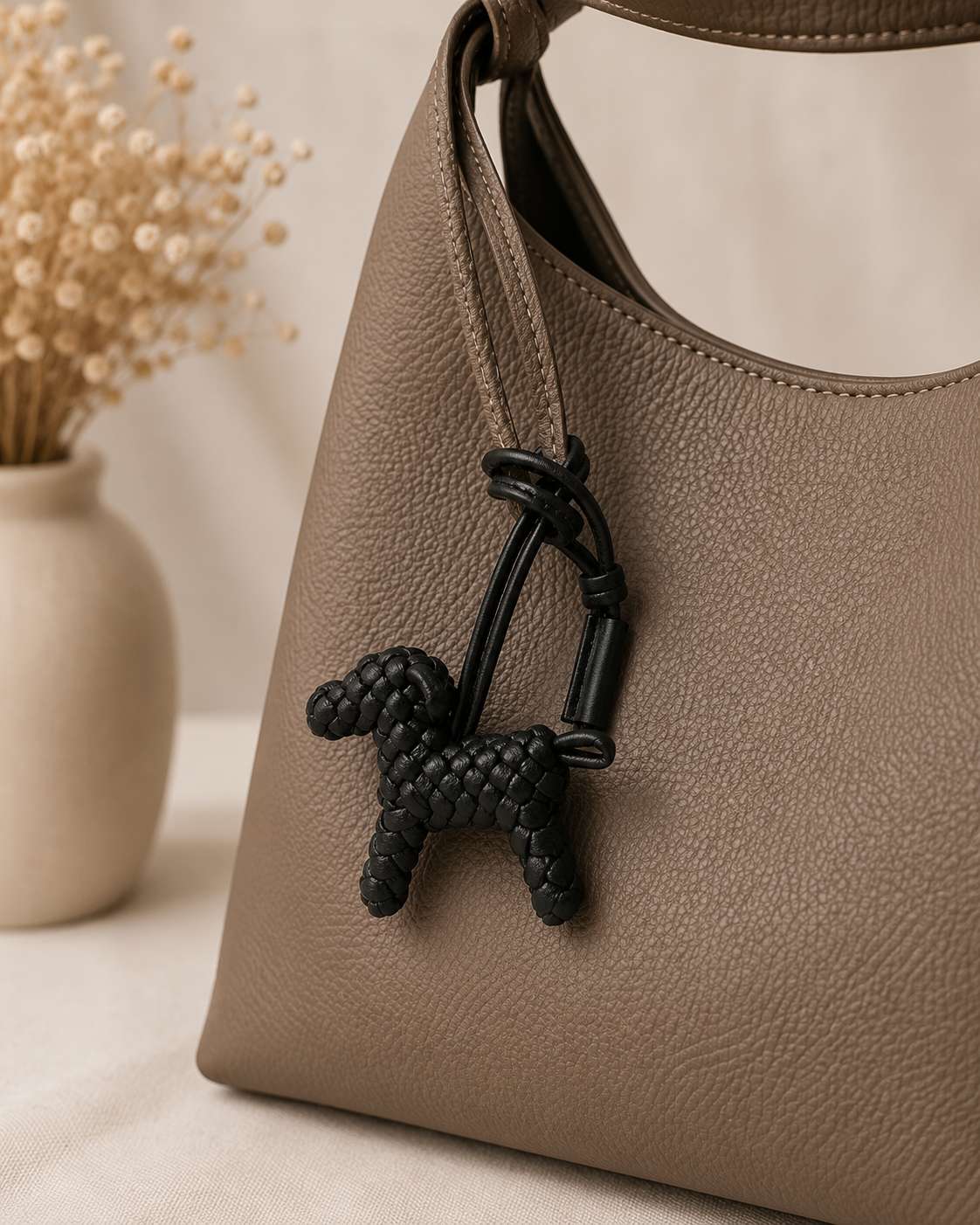 Knotted Dog Taschenanhänger - schwarz