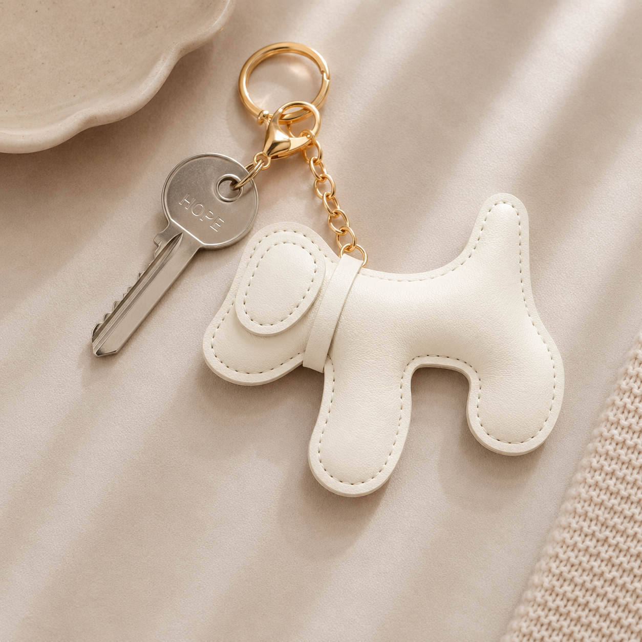 Dog Schlüsselanhänger - white