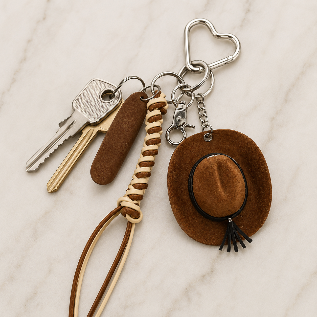 Cowboyhut Taschenanhänger - braun