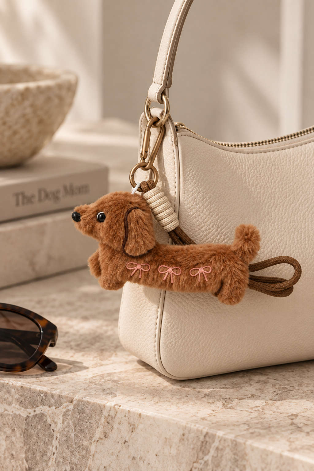 Dackel Taschenanhänger Plüsch an Handtasche