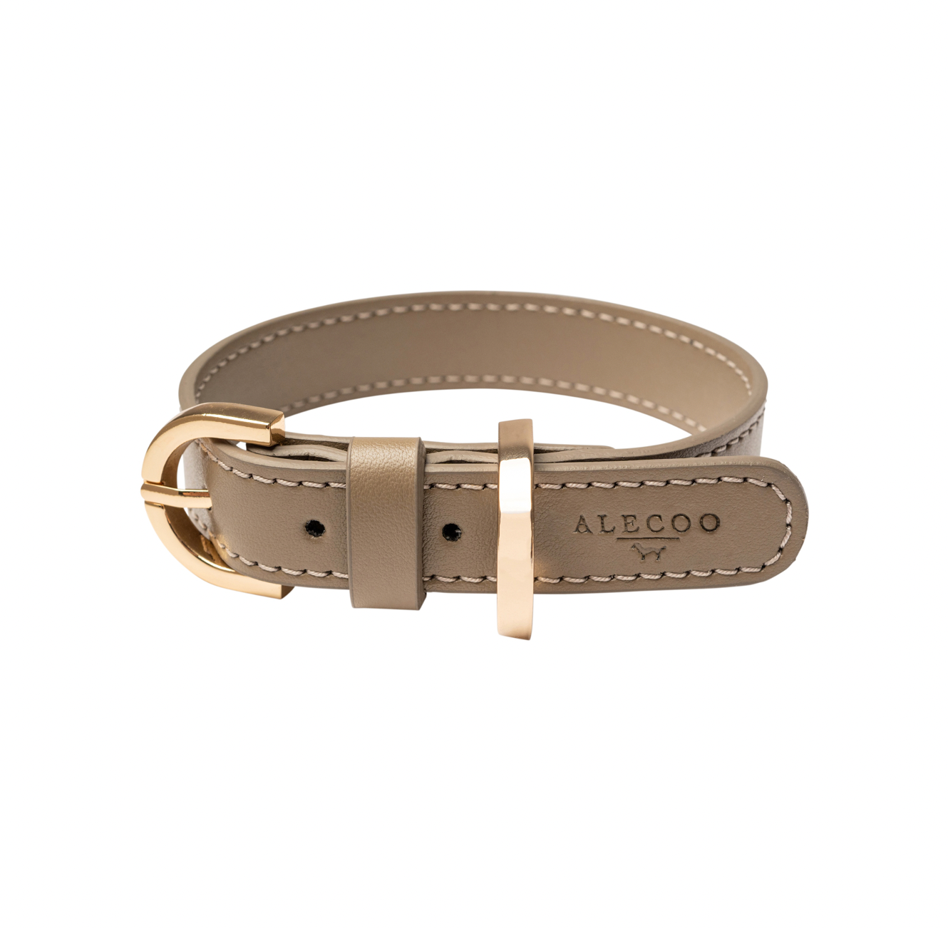 Hundehalsband Classy taupe - gold