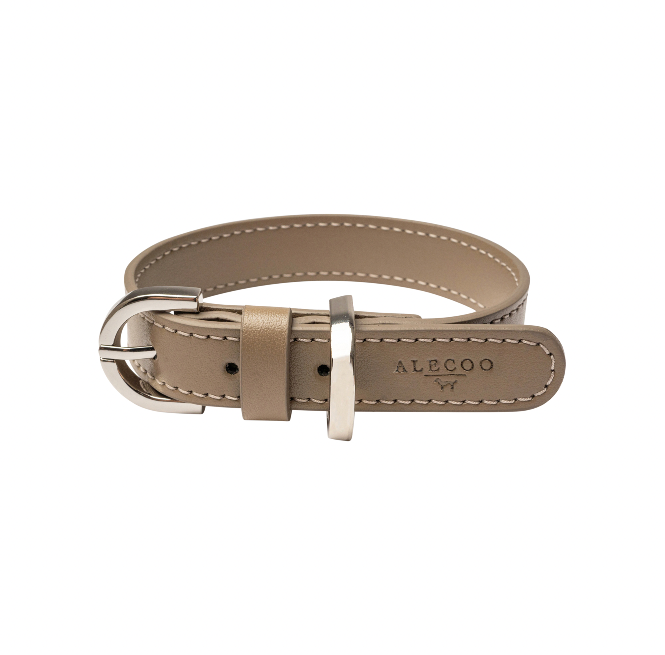 Hundehalsband Classy taupe - silver