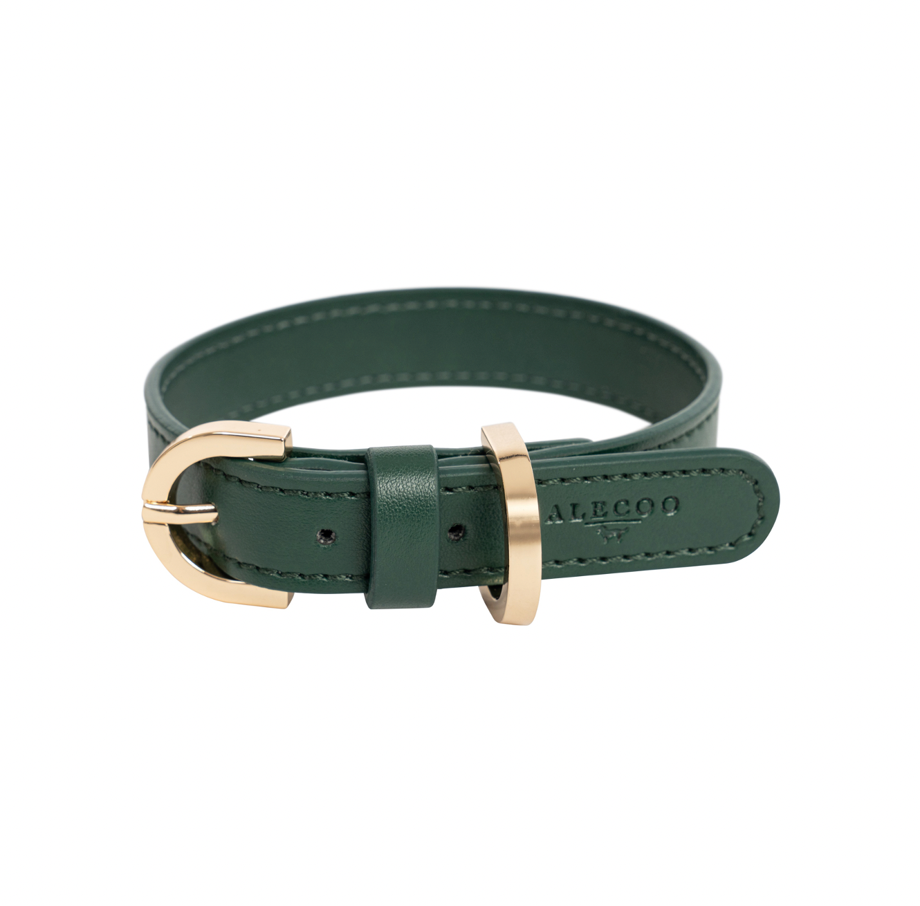 Hundehalsband Classy dark green - gold