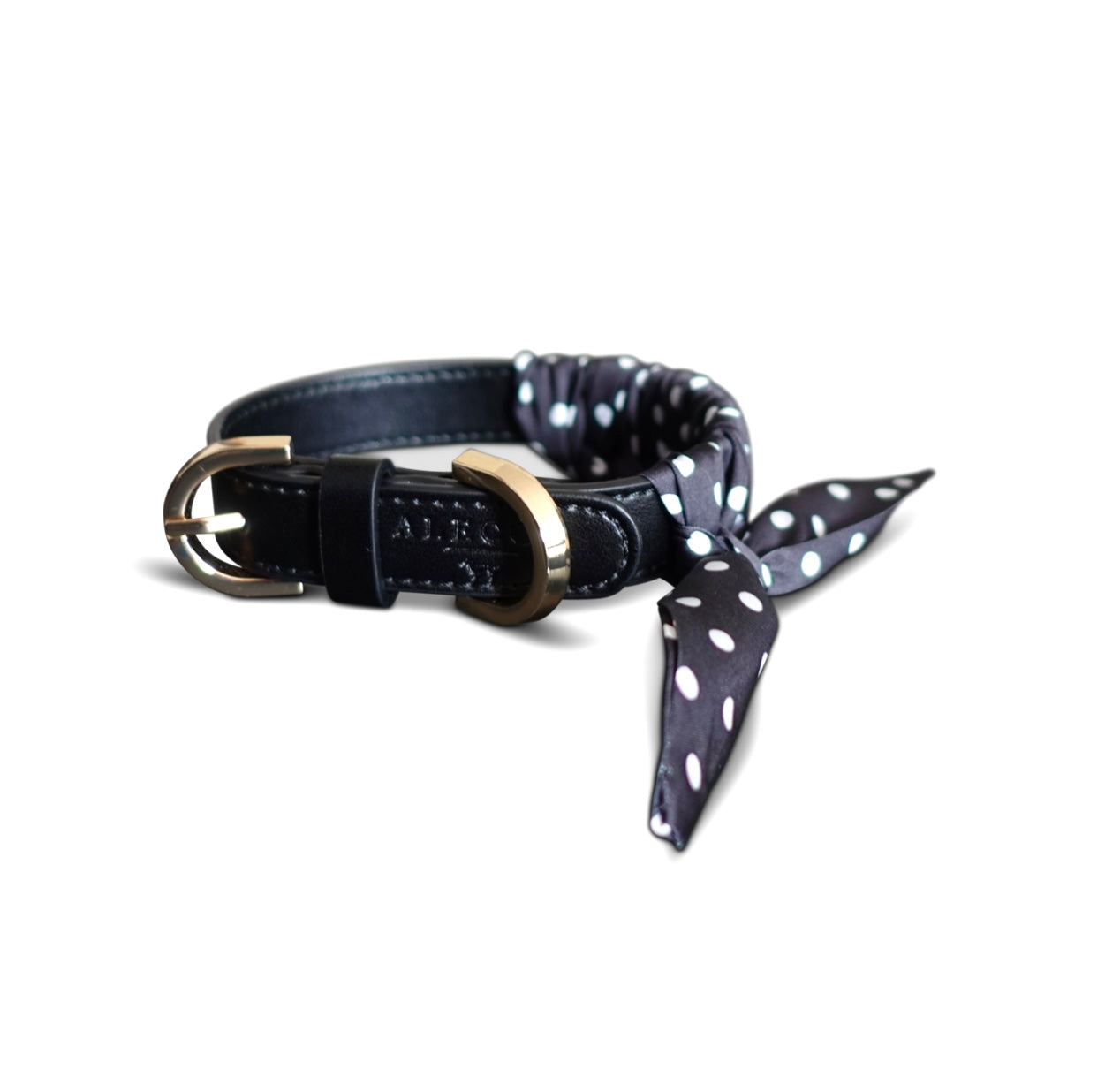 Hundehalsband Twilly Polka Dots - black