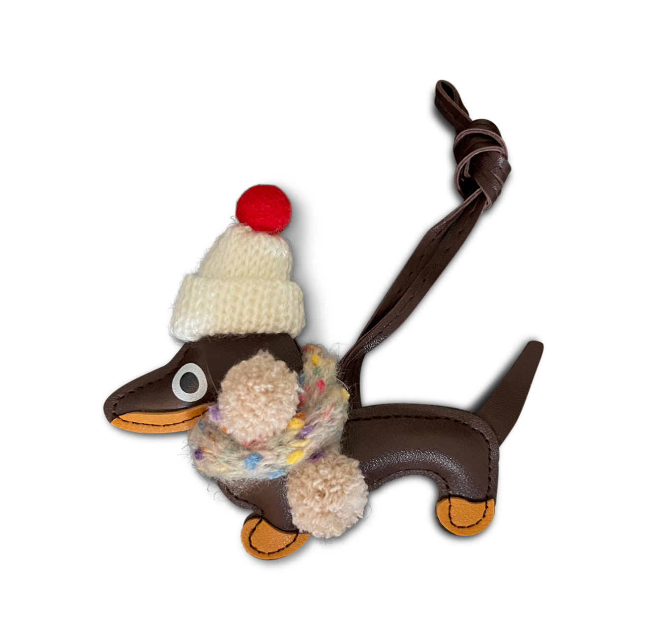 Dackel Taschenanhänger Franzl Winter - brown