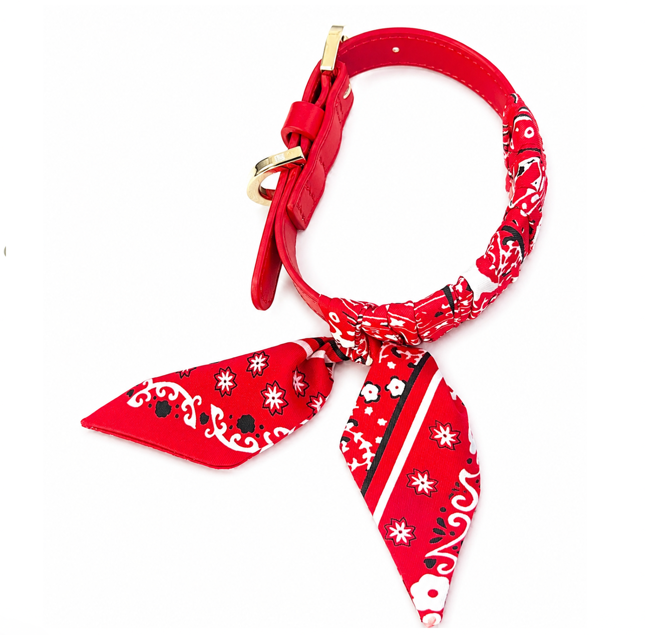 Hundehalsband Twilly Paisley - red