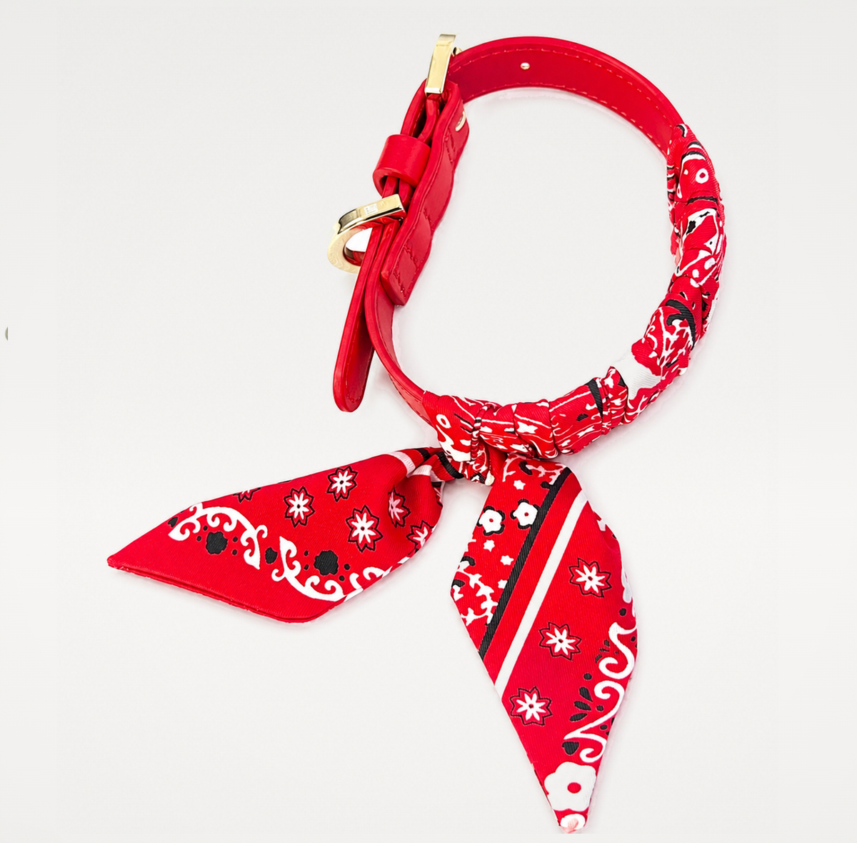 Dog collar Twilly Paisley - red