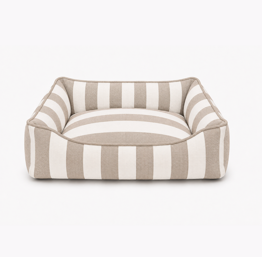 Dog Bed Stripes - taupe