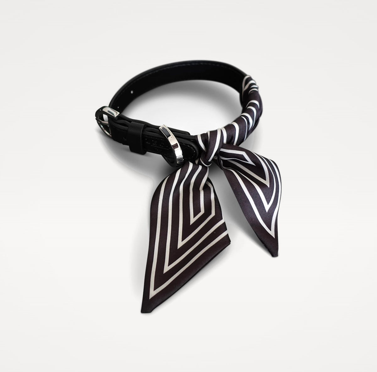 Dog collar Twilly Stripes - black