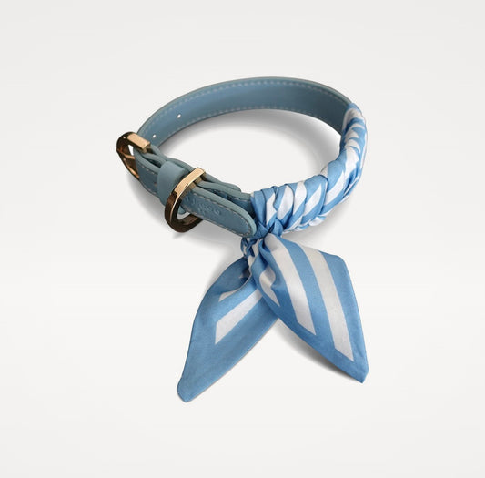 Dog collar Twilly Stripes - babyblue