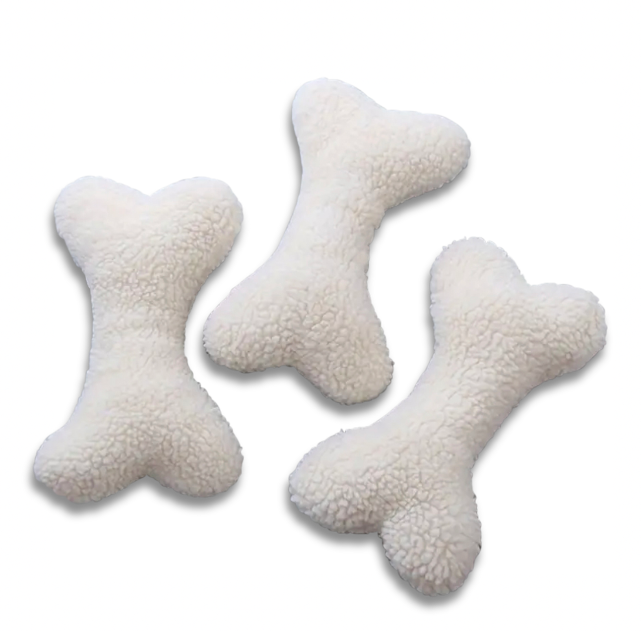 Dog Toy Bone Plush - white