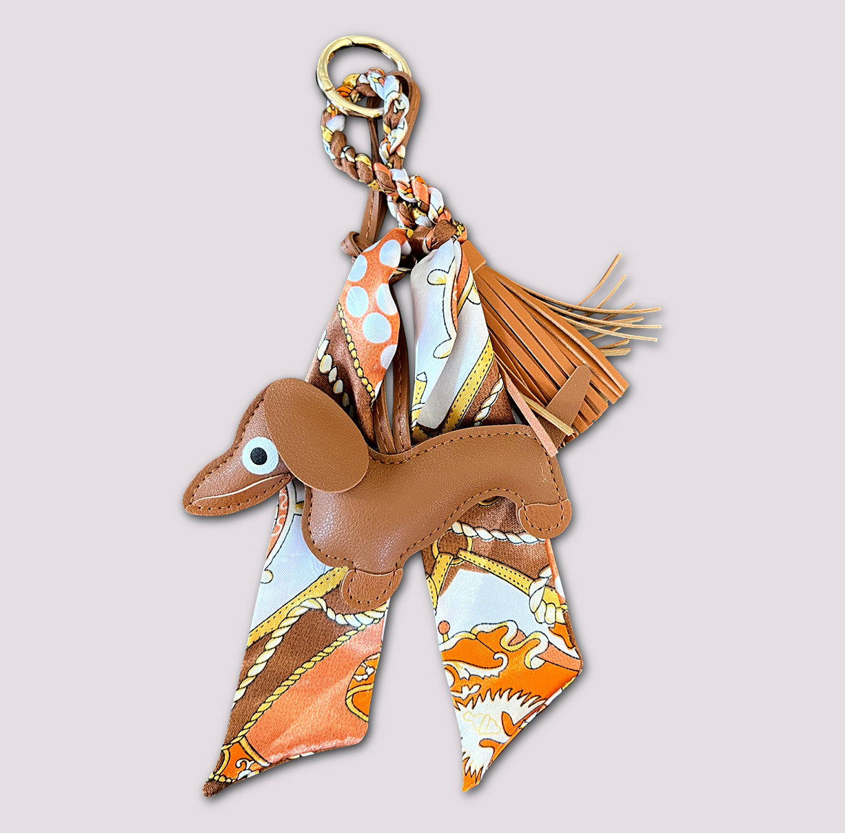 Dackel braided Silk Taschenanhänger Franzl
