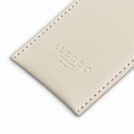 Kotbeutelspender Classy soft ivory, Nahaufnahme mit eingeprägtem ALECOO Logo