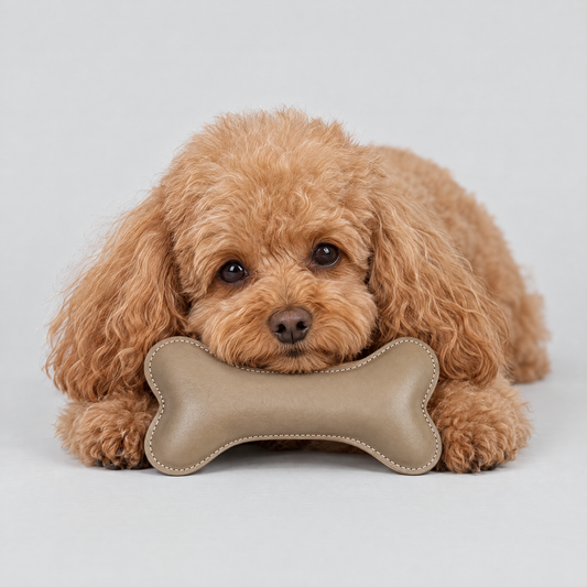 Hundeknochen Classy taupe von ALECOO mit Pudel