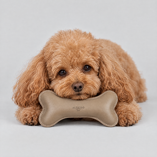 Hundeknochen Classy taupe von ALECOO mit Pudel