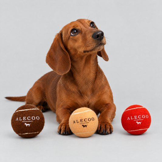 Hundespielball Set von ALECOO mit Dackel