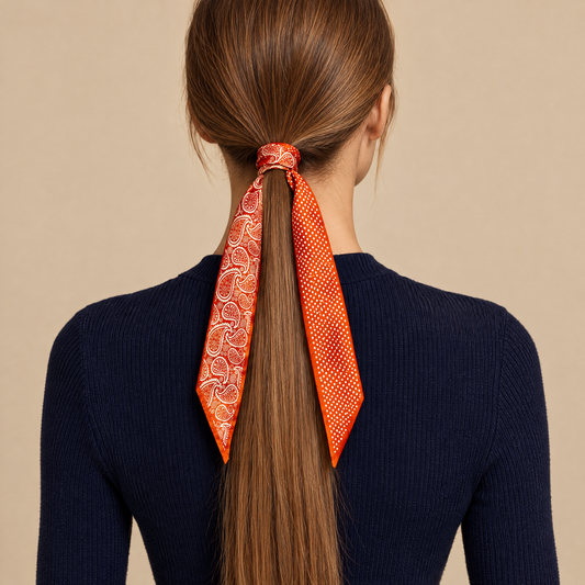 Twilly Paisley - orange von ALECOO am Model getragen