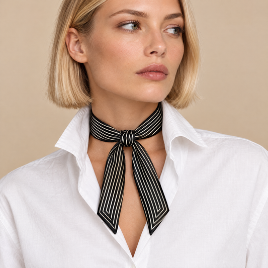 Twilly Stripes - black von ALECOO am Model getragen