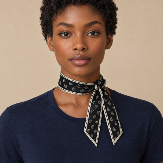 Twilly Paisley - white von ALECOO am Model getragen