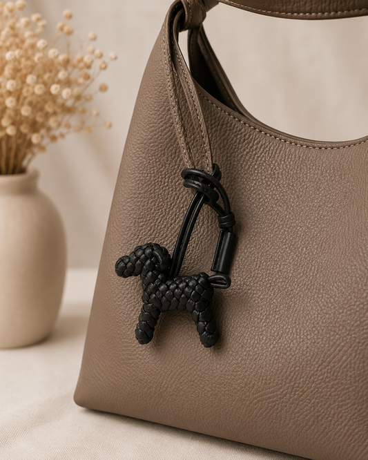Knotted Dog Taschenanhänger - schwarz