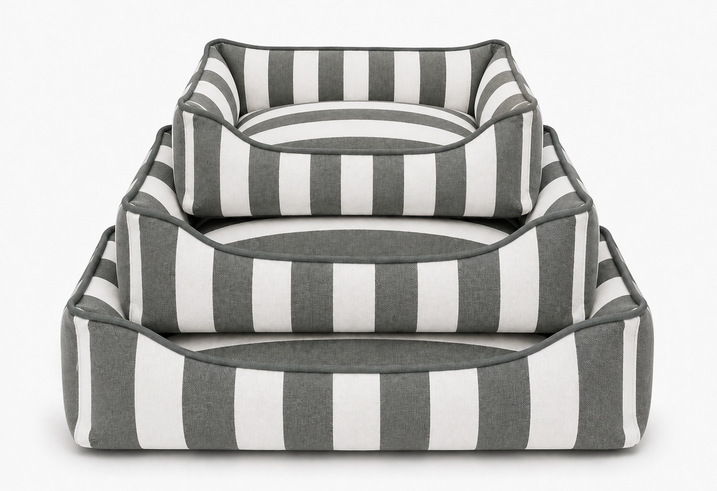 Hundebett Stripes - dark grey
