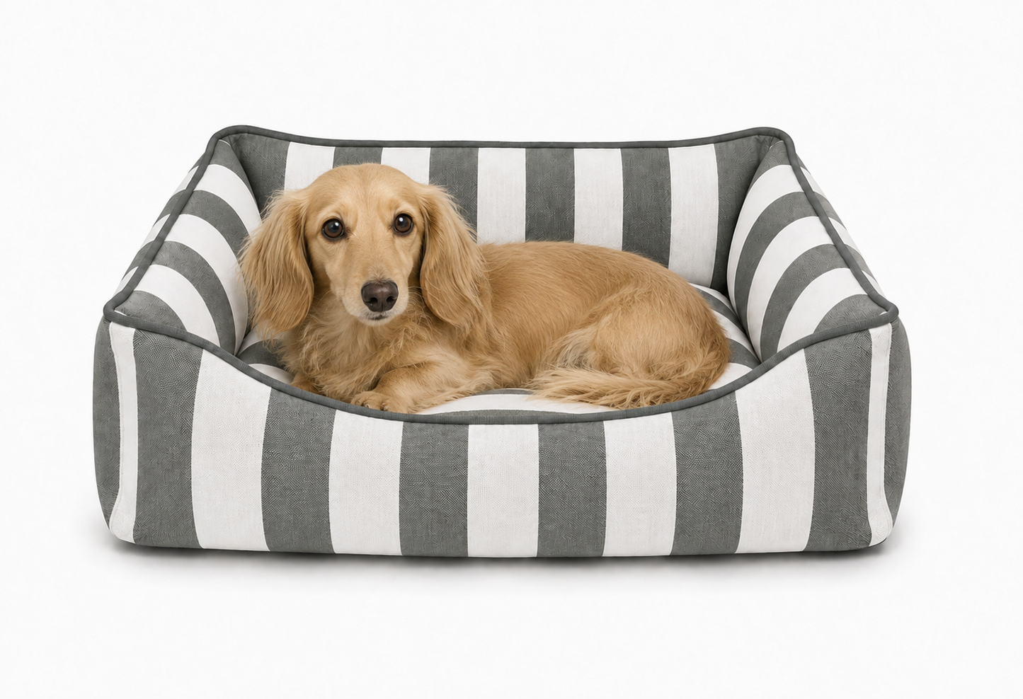 Hundebett Stripes - dark grey