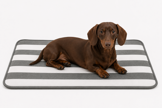 Travel Mat Stripes - dark grey