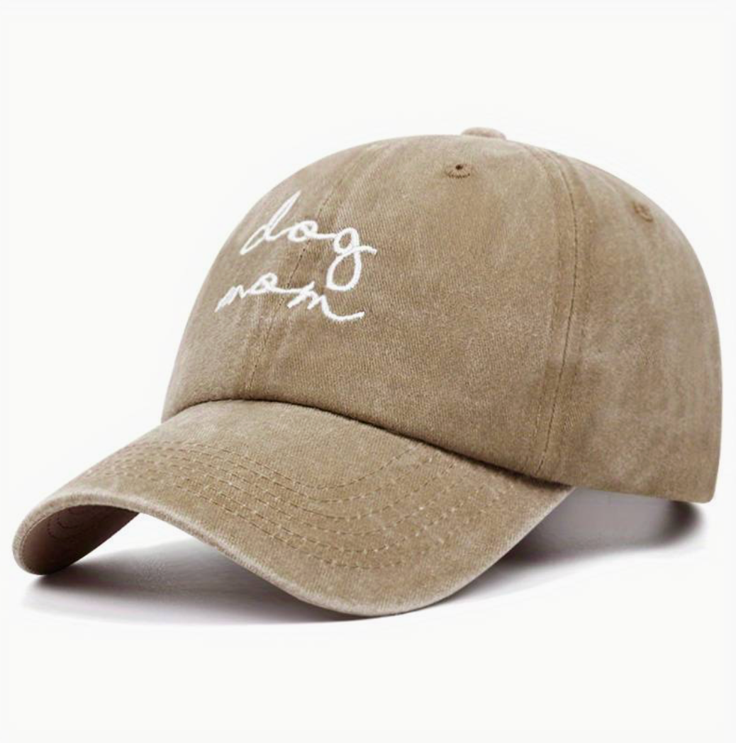 Beige Baseball-Cap mit Stickerei