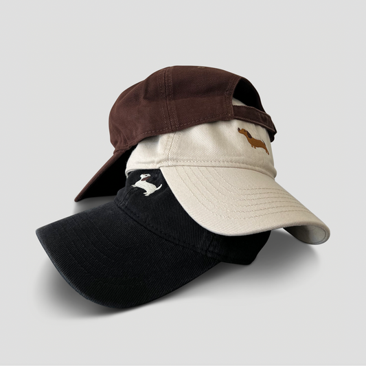 Baseball-Cap mit Dackel Stickerei - braun