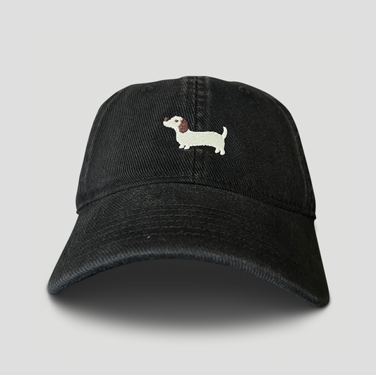 Baseball-Cap mit Dackel Stickerei - schwarz