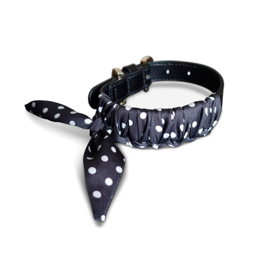 Hundehalsband Twilly Polka Dots - black