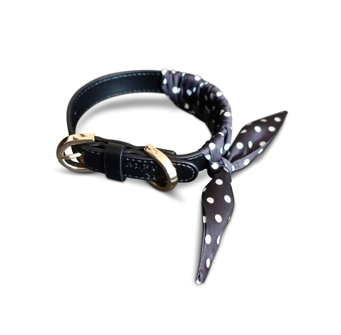 Hundehalsband Twilly Polka Dots - black