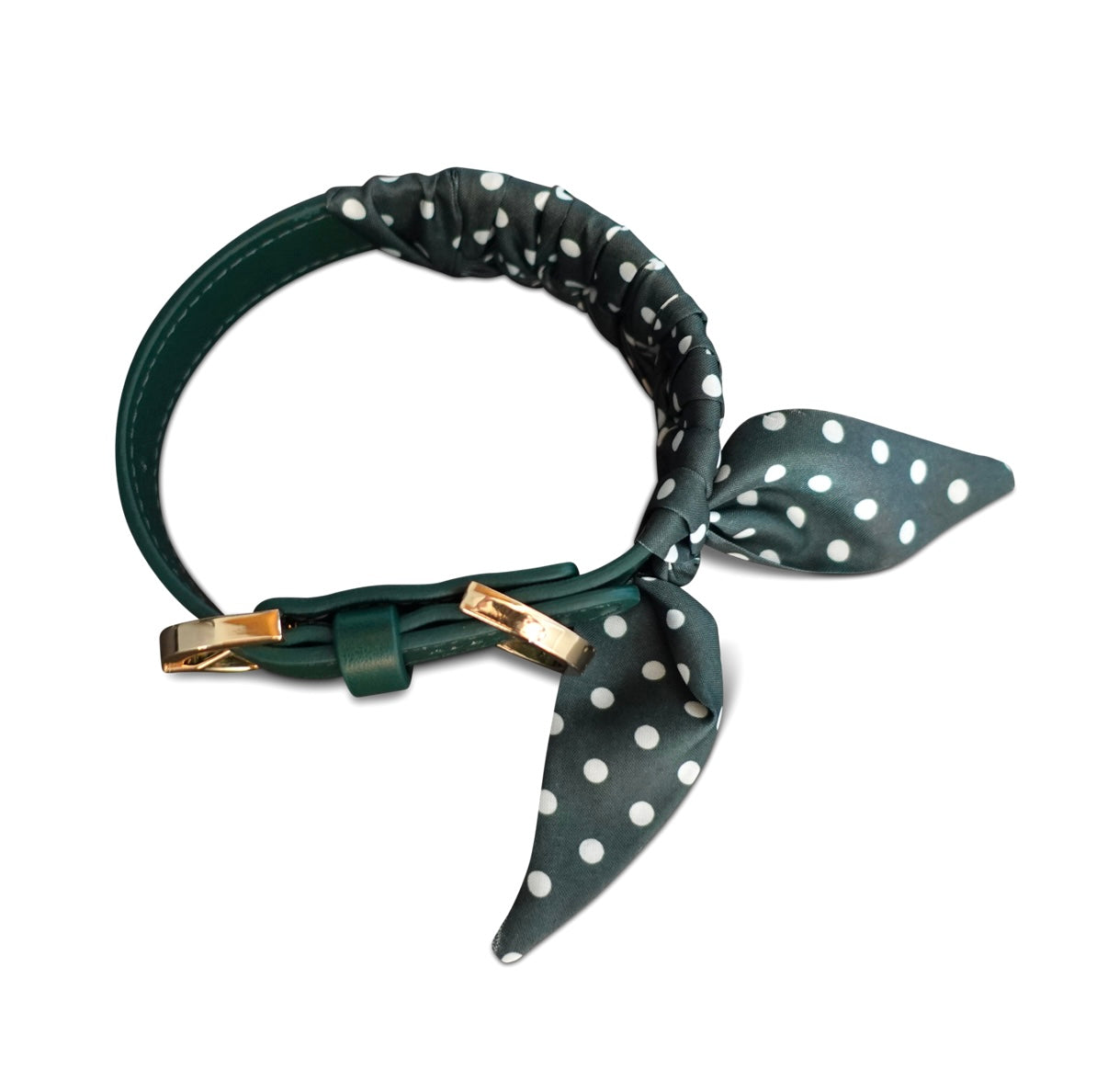 Hundehalsband Twilly Polka Dots - dark green