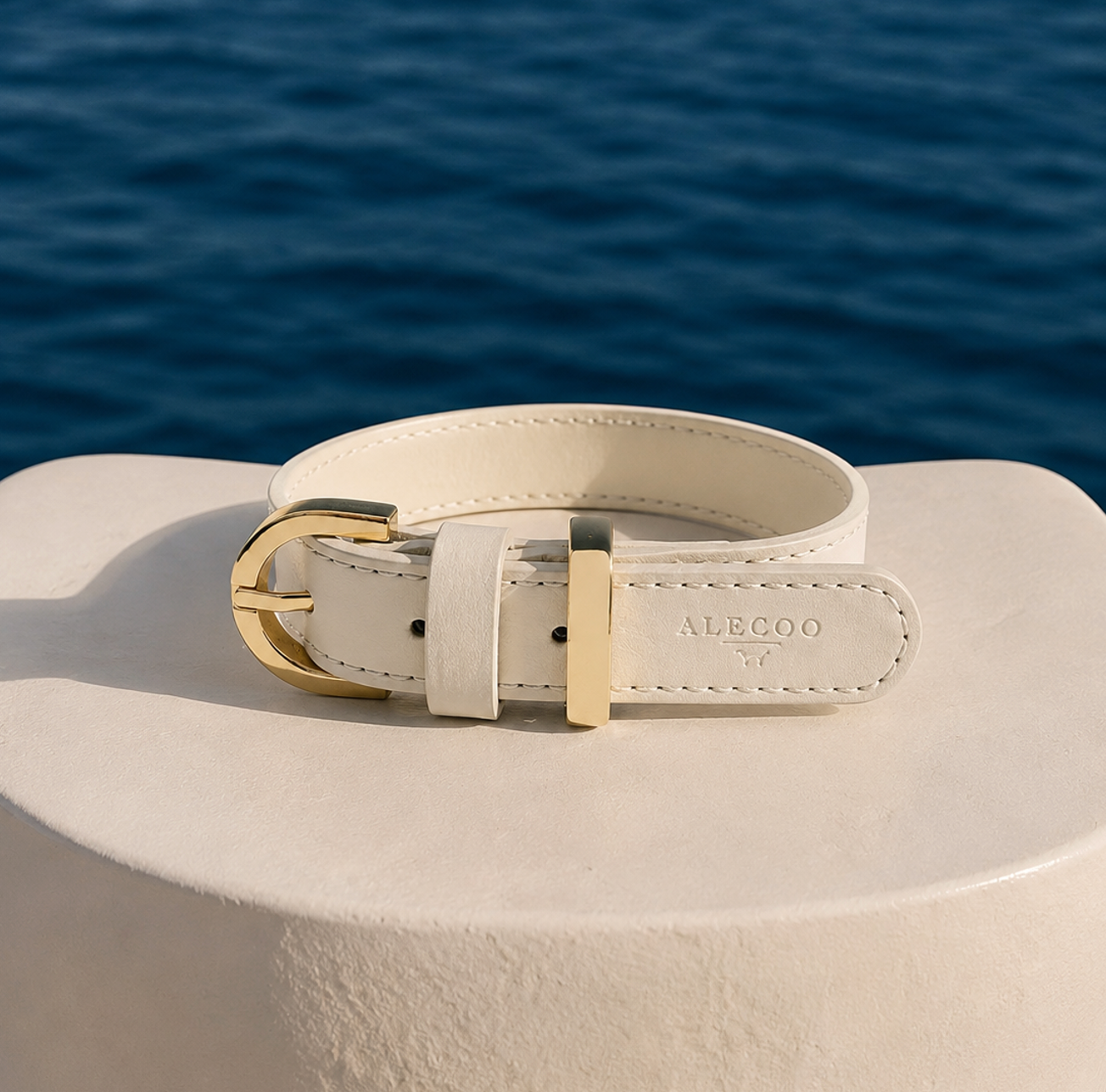 Hundehalsband Classy soft ivory - gold