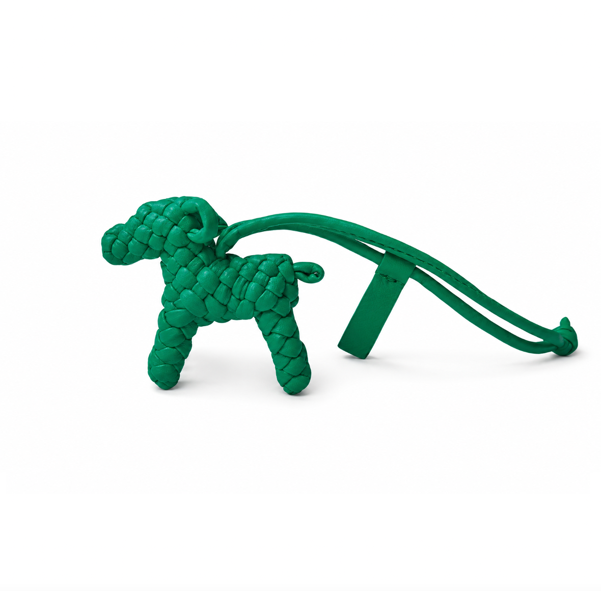 Knotted Dog Taschenanhänger - green