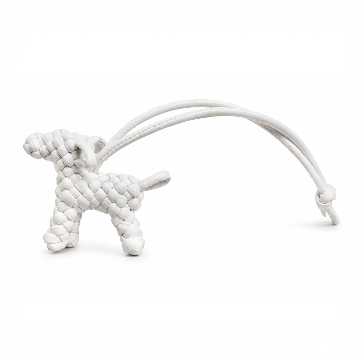 Knotted Dog Taschenanhänger - white
