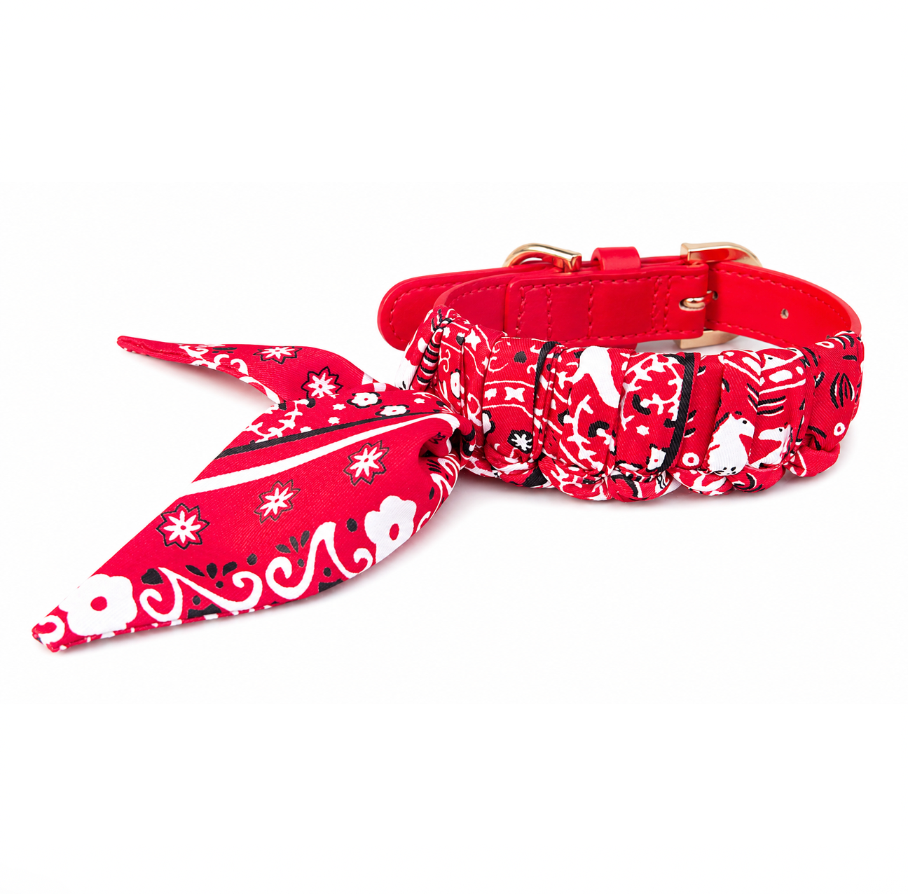 Hundehalsband Twilly Paisley - red