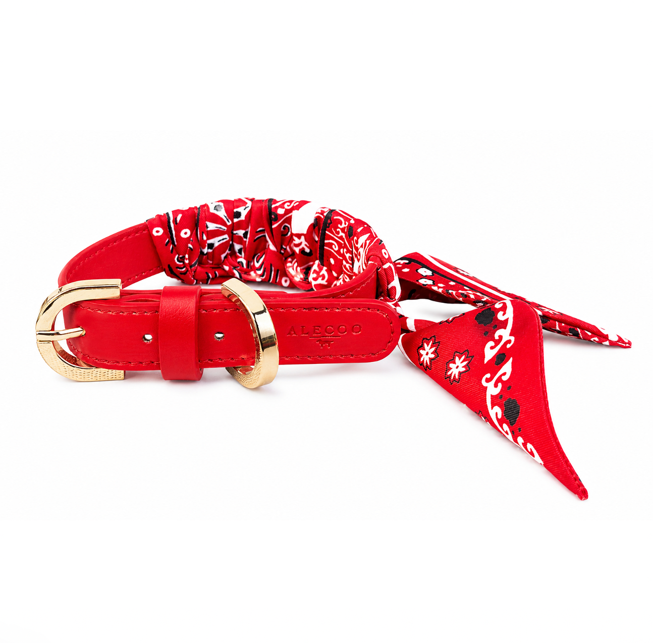Hundehalsband Twilly Paisley - red