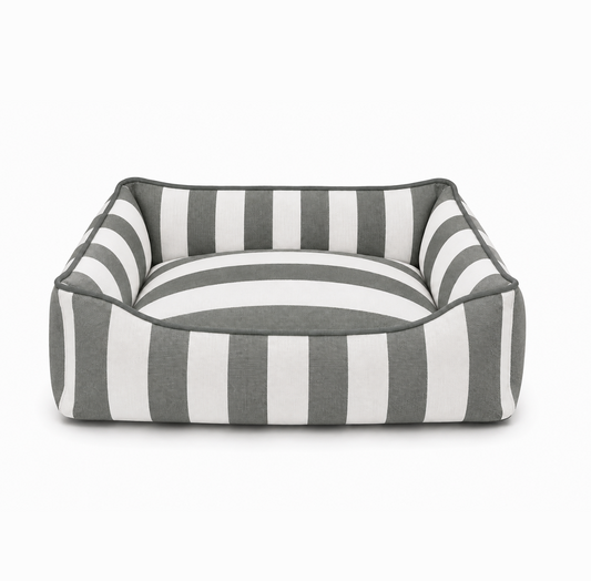 Hundebett Stripes - dark grey