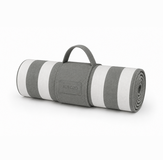 Hundereisematte Stripes - dark grey
