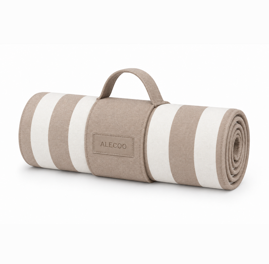Hundereisematte Stripes - taupe