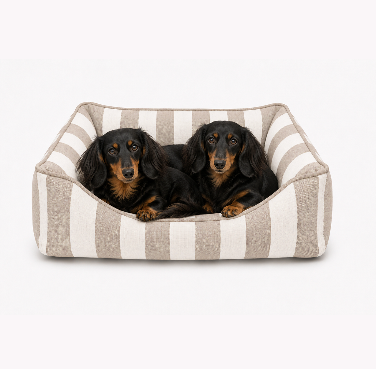 Hundebett Stripes - taupe