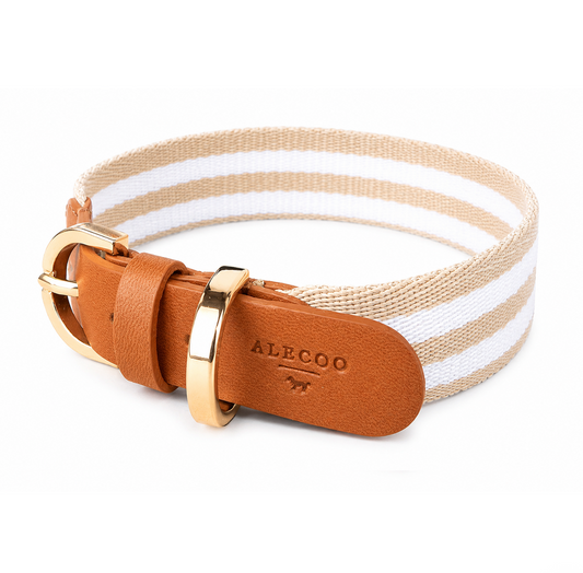 Hundehalsband STRIPES - beige