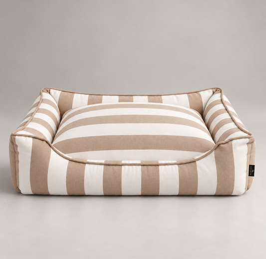 Dog Bed Stripes - taupe