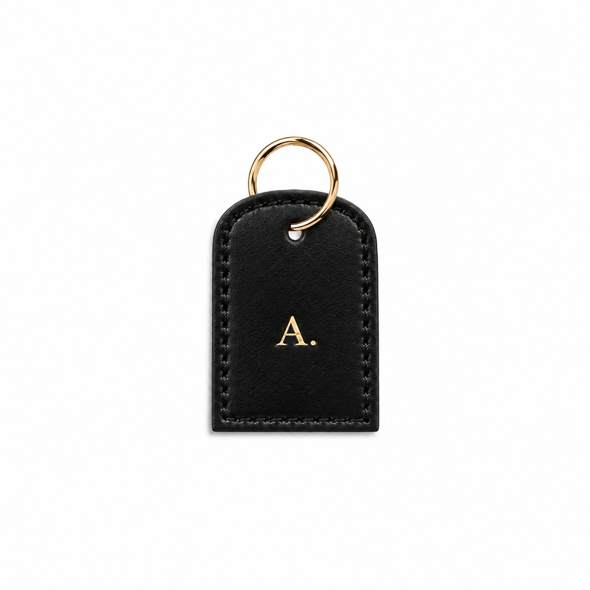 Buchstaben Tag Classy black von ALECOO, Buchstabe in Goldfolie, goldener Ring