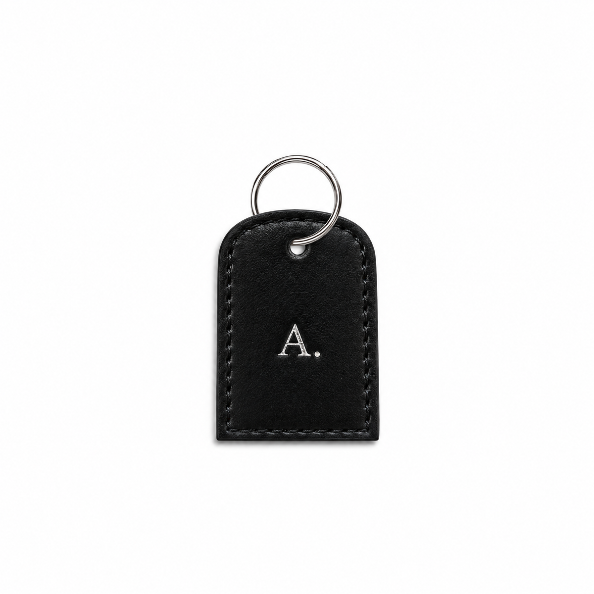 Buchstaben Tag Classy black von ALECOO, Buchstabe in Silberfolie, silberner Ring