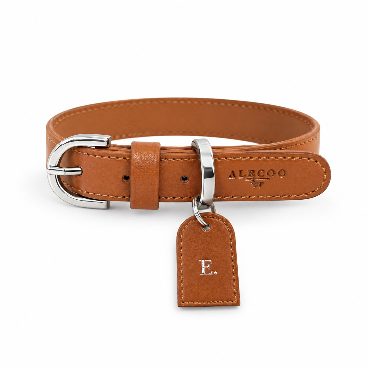 Buchstaben Tag Classy cognac von ALECOO am Hundehalsband Classy cognac