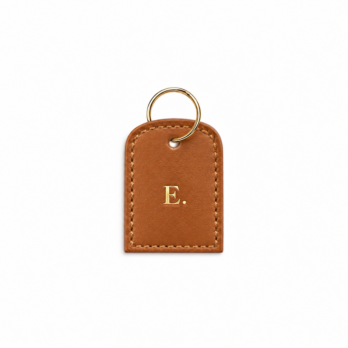 Buchstaben Tag Classy cognac von ALECOO, Buchstabe in Goldfolie, goldener Ring