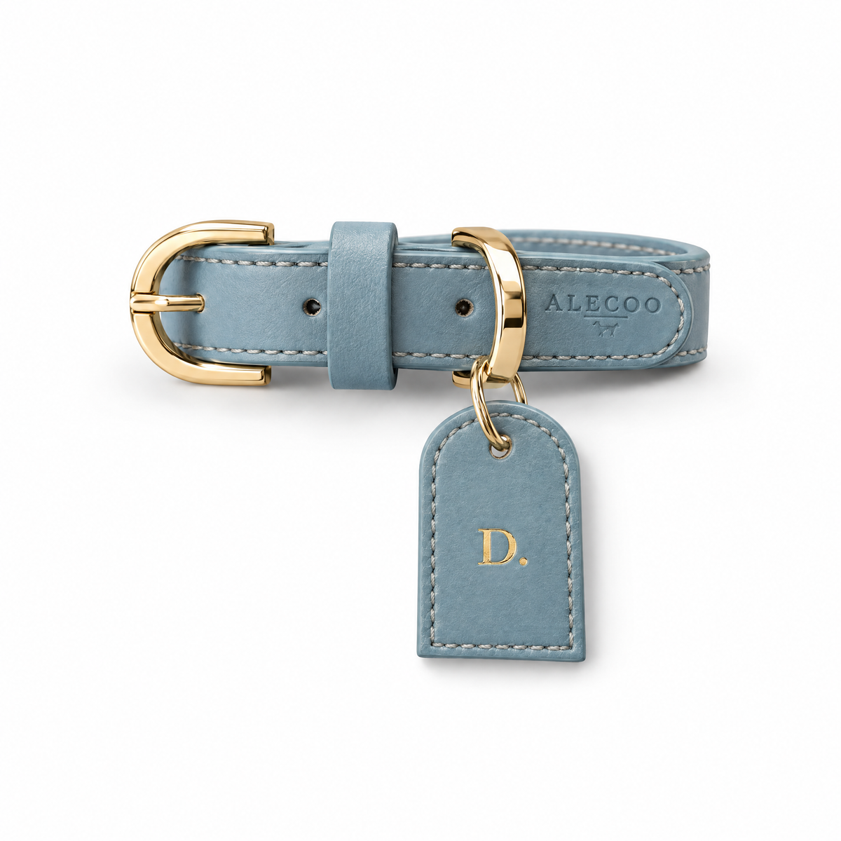 Buchstaben Tag Classy light blue von ALECOO am Hundehalsband Classy light blue